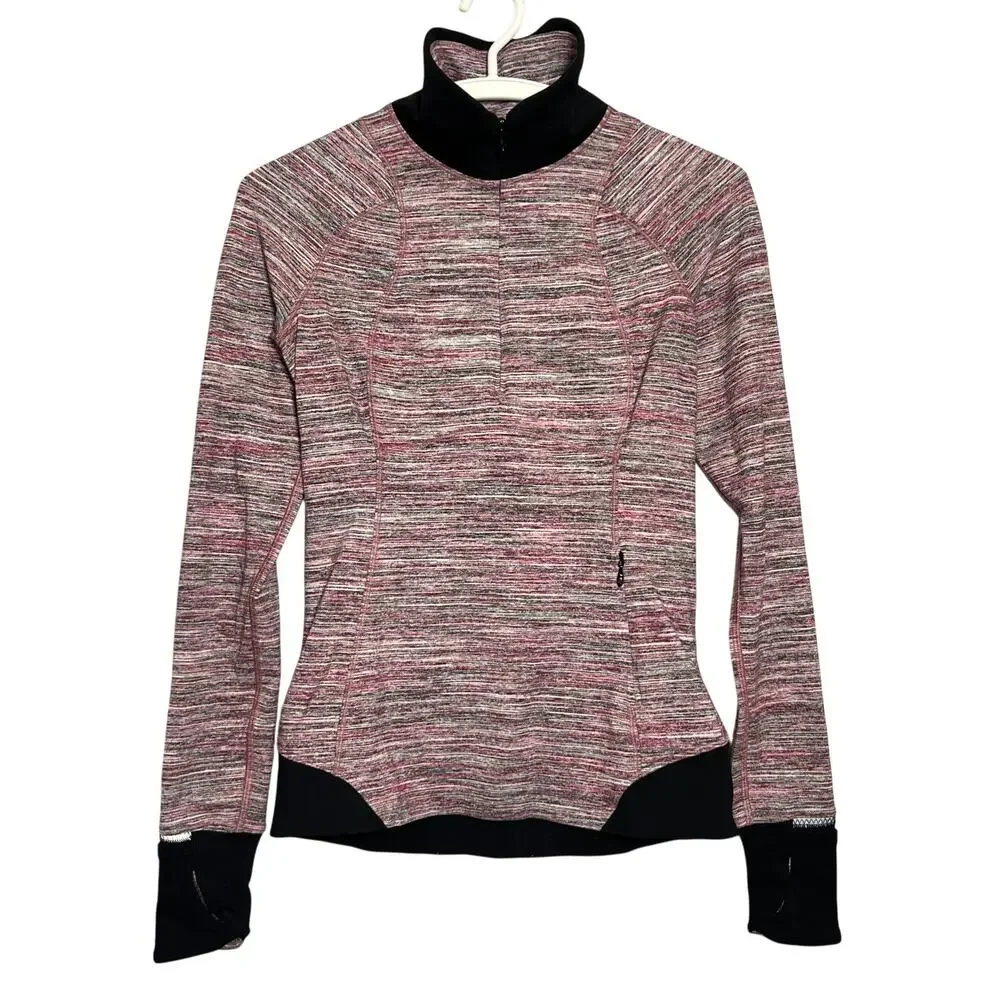Lululemon Runderful Half Zip Pullover Size 4 Space Dye Berry Run Top Athletic